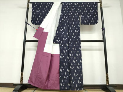 平和屋着物●本場琉球絣　正絹　逸品　DABD9314ud