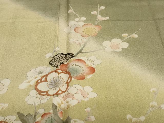 平和屋着物●現代アンティーク　貝島はるみ　綺麗伝説　振袖　立波草花籬文　暈し染め　金彩　正絹　逸品　DABD9321ud
