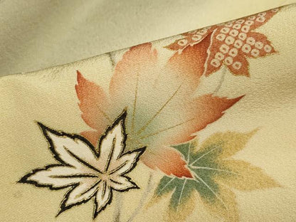 平和屋着物●現代アンティーク　貝島はるみ　綺麗伝説　振袖　立波草花籬文　暈し染め　金彩　正絹　逸品　DABD9321ud