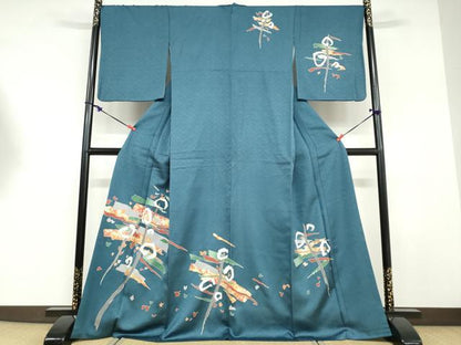 平和屋着物●訪問着　抽象文様　金彩　正絹　逸品　DABD9322ud