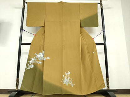平和屋着物●訪問着　友禅　作家物　草花文　暈し染め　正絹　逸品　未使用　DABD9323ud