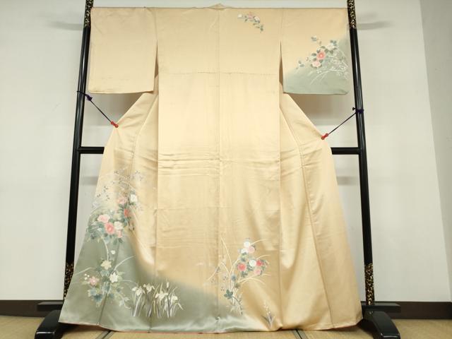 平和屋着物●訪問着　草花文　金彩　正絹　逸品　DABD9324ud