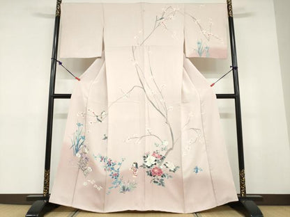 平和屋着物●訪問着　友禅　童子遊び　暈し染め　正絹　逸品　DABD9329ud