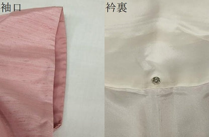 平和屋着物●結城紬　紅梅色　正絹　逸品　DABD9332ud
