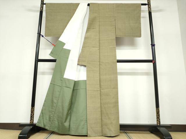 平和屋着物●結城紬　海松色　正絹　逸品　未使用　DABD9333ud 平和屋着物○結城紬 海松色 正絹 逸品 未使用 DABD9333ud