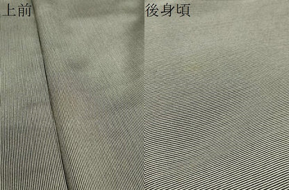 平和屋着物●寺山存男　江戸小紋　万筋　黒色×絹鼠色　正絹　逸品　DABD9334ud
