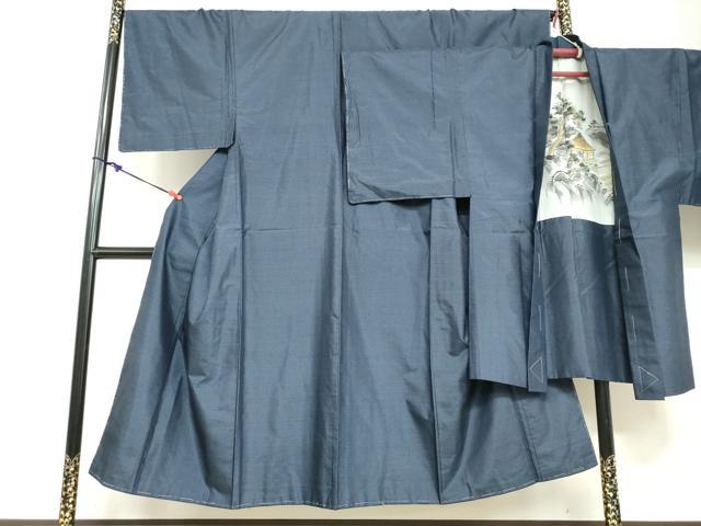 平和屋着物●男性　本場大島紬　アンサンブル　長羽織　抽象文様　正絹　逸品　未使用　DABD9336ud