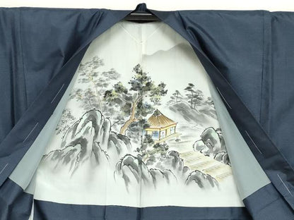 平和屋着物●男性　本場大島紬　アンサンブル　長羽織　抽象文様　正絹　逸品　未使用　DABD9336ud