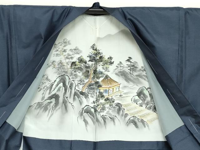 平和屋着物●男性　本場大島紬　アンサンブル　長羽織　抽象文様　正絹　逸品　未使用　DABD9336ud