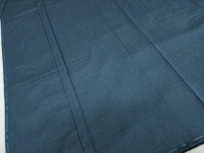平和屋着物●男性　紬　アンサンブル　長羽織　青藍色　正絹　逸品　DABD9338ud