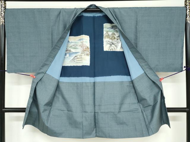 平和屋着物●男性　本場大島紬　アンサンブル　長羽織　100亀甲　総詰め　証紙付き　田中秋吉作　正絹　逸品　DABD9340ud