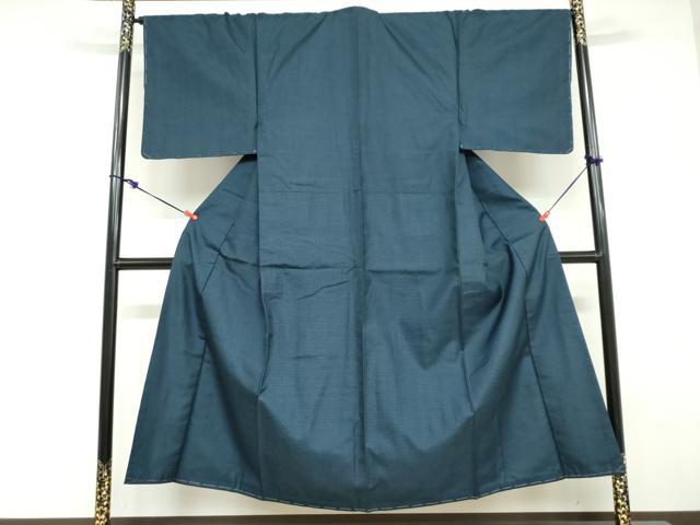 平和屋着物●男性　紬　アンサンブル　長羽織　100亀甲　総詰め　正絹　逸品　未使用　DABD9341ud