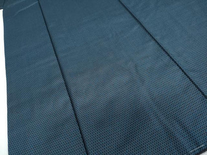 平和屋着物●男性　紬　アンサンブル　長羽織　100亀甲　総詰め　正絹　逸品　未使用　DABD9341ud