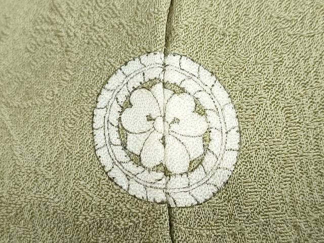 平和屋着物●上質な色無地　花唐草地紋　麹塵色　正絹　逸品　DABD9350ud 平和屋着物○上質な色無地 花唐草地紋 麹塵色 正絹 逸品 DABD9350udの