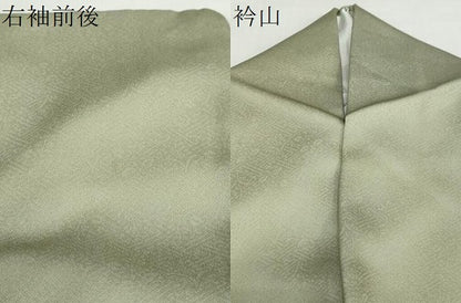 平和屋着物●訪問着　駒刺繍　鹿の子草花文　金彩　正絹　逸品　DABD9351ud