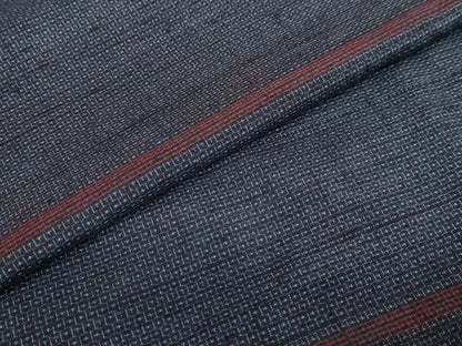平和屋着物●結城紬　100亀甲　横段文　おく田謹製　正絹　逸品　DABD9352ud