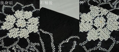 平和屋着物●上質な小紋　絞り　草花文　黒地　正絹　逸品　DABD9358ud