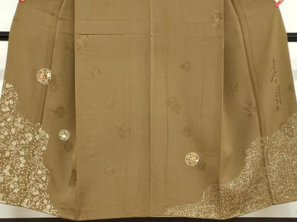 平和屋着物●友禅作家の巨匠　浅井青仁　訪問着　草花丸文　金彩　正絹　逸品　DABD9360ud