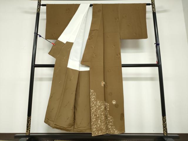 平和屋着物●友禅作家の巨匠　浅井青仁　訪問着　草花丸文　金彩　正絹　逸品　DABD9360ud 平和屋着物○友禅作家の巨匠 浅井青仁 訪問着 草花丸文 金彩