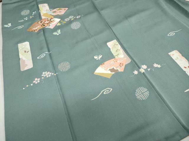 平和屋着物●訪問着　地紙花蝶文　金彩　ますいわ屋扱い　正絹　逸品　DABD9361ud