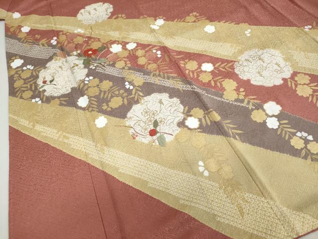 平和屋着物●訪問着　駒刺繍　絞り　雪輪草花文　金彩　正絹　逸品　未使用　DABD9368ud 平和屋着物○訪問着 駒刺繍 絞り 雪輪草花文 金彩 正絹 逸品 未