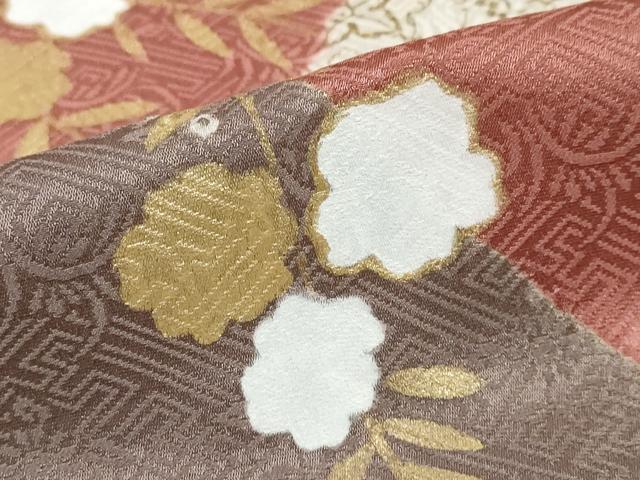 平和屋着物●訪問着　駒刺繍　絞り　雪輪草花文　金彩　正絹　逸品　未使用　DABD9368ud 平和屋着物○訪問着 駒刺繍 絞り 雪輪草花文 金彩 正絹 逸品 未使用