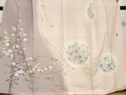平和屋着物●京友禅工芸作家　小宮山彌一　訪問着　草花文　暈し染め　正絹　逸品　DABD9373ud