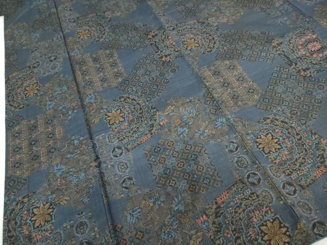 平和屋着物●本場大島紬　9マルキ　吉祥洋花文　正絹　逸品　DABD9374ud