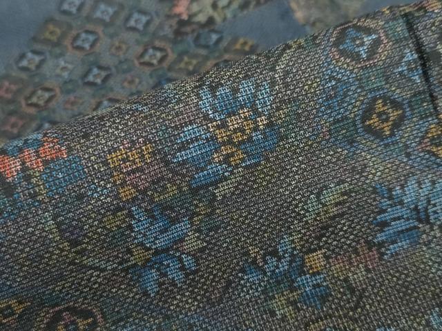 平和屋着物●本場大島紬　9マルキ　吉祥洋花文　正絹　逸品　DABD9374ud