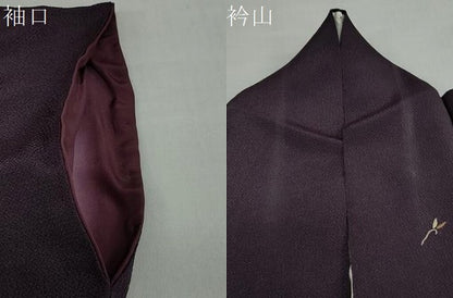 平和屋着物●訪問着　総刺繍　草花文　鬼しぼ縮緬　正絹　逸品　DABD9381ud