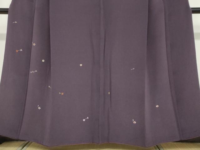 平和屋着物●訪問着　総刺繍　草花文　鬼しぼ縮緬　正絹　逸品　DABD9381ud