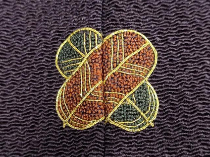 平和屋着物●訪問着　総刺繍　草花文　鬼しぼ縮緬　正絹　逸品　DABD9381ud