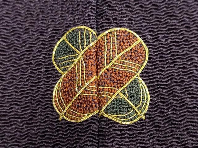 平和屋着物●訪問着　総刺繍　草花文　鬼しぼ縮緬　正絹　逸品　DABD9381ud