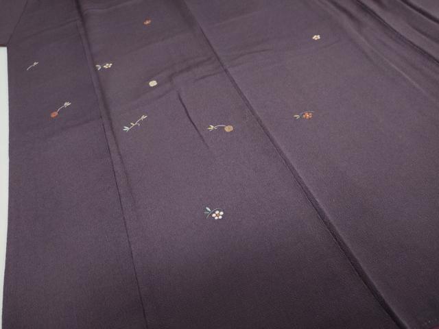 平和屋着物●訪問着　総刺繍　草花文　鬼しぼ縮緬　正絹　逸品　DABD9381ud