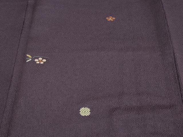 平和屋着物●訪問着　総刺繍　草花文　鬼しぼ縮緬　正絹　逸品　DABD9381ud