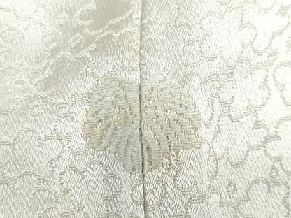 平和屋着物●訪問着　絞り　刺繍　雲取草花文　金彩　正絹　逸品　DABD9382ud