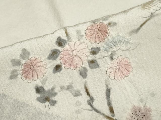 平和屋着物●十日町　名門　滝泰謹製　訪問着　手描き　絞り　枝花文　正絹　逸品　DABD9388ud 平和屋着物○十日町 名門 滝泰謹製 訪問着 手描き 絞り 枝花文