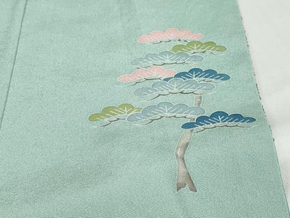 平和屋着物●中国三大刺繍　蘇州刺繍　訪問着　作家物　流水風景草花文　暈し染め　金糸　正絹　逸品　未使用　DABD9390ud