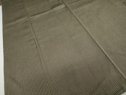 平和屋着物●上質なお召　縞　正絹　逸品　DABD9391ud