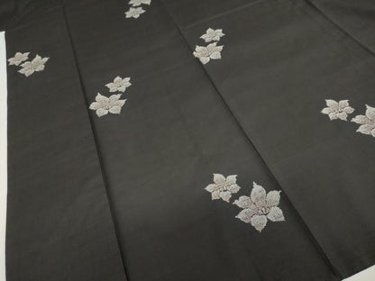 平和屋着物●本場大島紬　9マルキ　地空き　舞花文　正絹　逸品　DABD9398ud