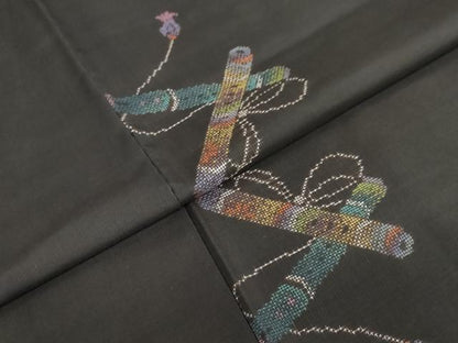 平和屋着物●本場大島紬　9マルキ　地空き　絵巻文　正絹　逸品　DABD9399ud