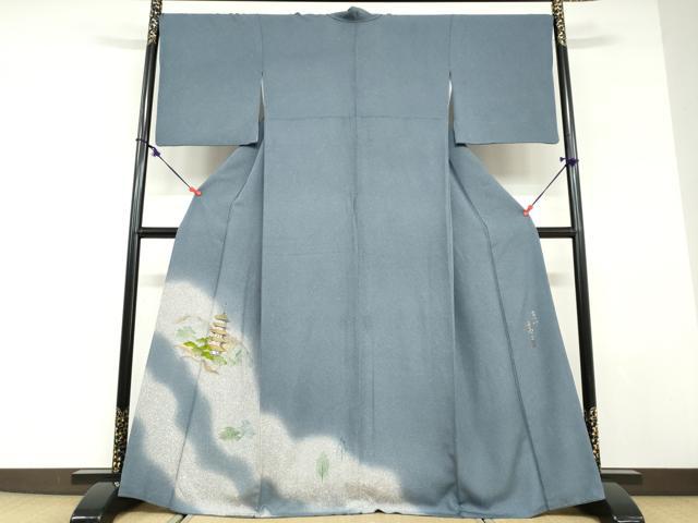 平和屋着物●京友禅の第一人者　松井青々　色留訪問着　名所風景文　暈し染め　金彩　正絹　逸品　DABD9400ud