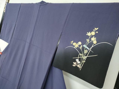 平和屋着物●金彩友禅　卓越技能者・名工・和田光正　訪問着　流水扇面草花文　暈し染め　金彩　正絹　逸品　未使用　DABD9403ud