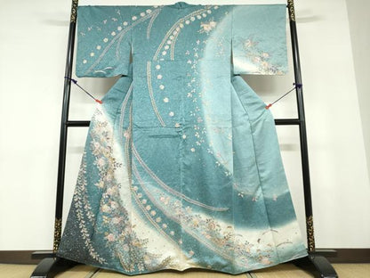 平和屋着物●訪問着　絞り　辻が花　暈し染め　正絹　逸品　DABD9410ud
