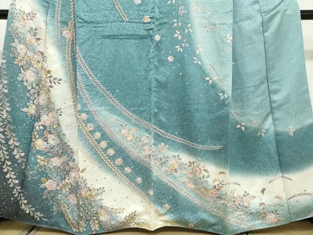 平和屋着物●訪問着　絞り　辻が花　暈し染め　正絹　逸品　DABD9410ud