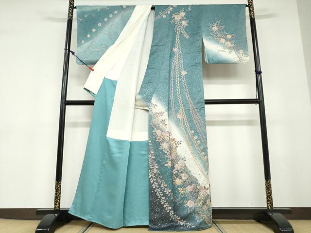 平和屋着物●訪問着　絞り　辻が花　暈し染め　正絹　逸品　DABD9410ud