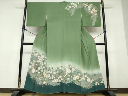 平和屋着物●訪問着　辻が花　暈し染め　正絹　逸品　DABD9411ud