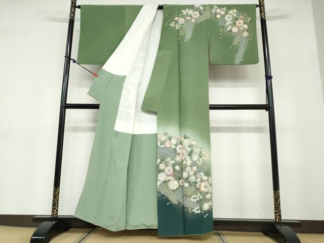 平和屋着物●訪問着　辻が花　暈し染め　正絹　逸品　DABD9411ud