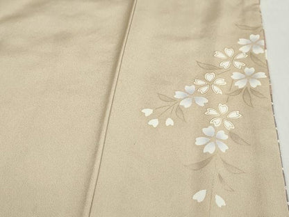 平和屋着物●訪問着　駒刺繍　絞り　流水吉祥草花文　金彩　正絹　逸品　DABD9412ud