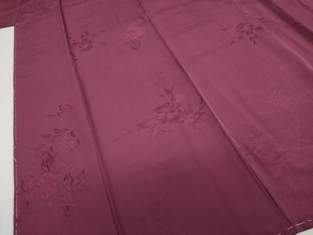 平和屋着物●無地絵羽訪問着　刺繍　草花文　暗紅色　正絹　逸品　未使用　DABD9416ud 平和屋着物○無地絵羽訪問着 刺繍 草花文 暗紅色 正絹 逸品